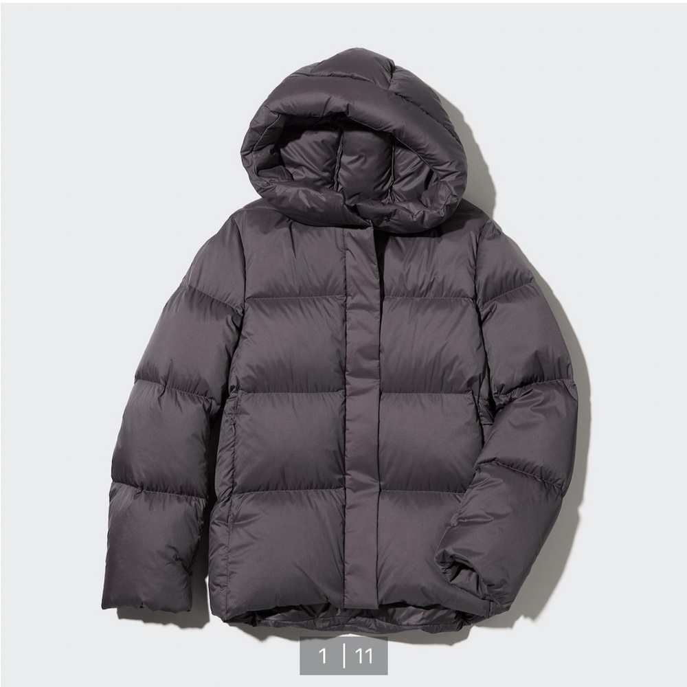 Uniqlo ultra light down puffer parka in purple, XS
